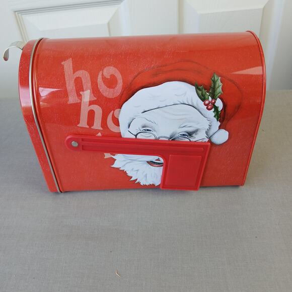 Santa's Mailbox 8.5"x6.25"x4" Letters to Santa enchanted red tin with flag - Picture 7 of 14